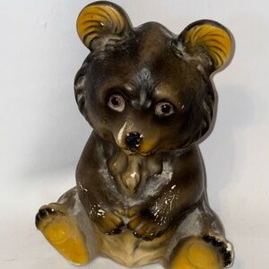 Charming Brown Bear Vintage Japan Chalkware piggy bank 6 inch